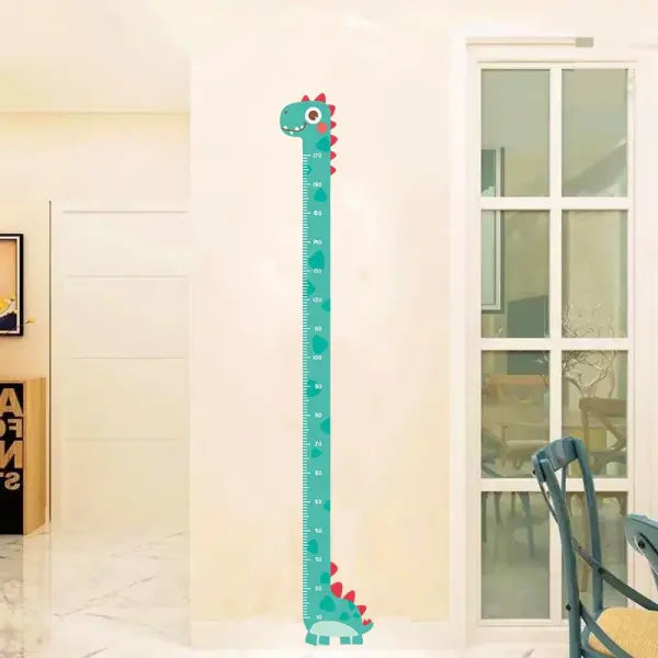 Cute Cartoon Growth Chart Stickers: Unicorn Dinosaur & Giraffe Height Rulers for Kids’ Rooms - Dinosaur