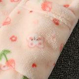 Cute Cartoon Pattern Coral Fleece Flannel Pajama Sets for Boys And Girls Long Sleeve Warm Comfortable Winter Sleepwear