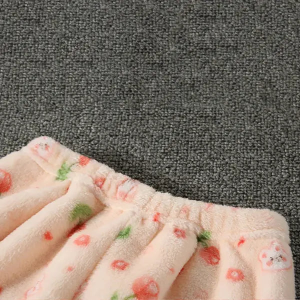 Cute Cartoon Pattern Coral Fleece Flannel Pajama Sets for Boys And Girls Long Sleeve Warm Comfortable Winter Sleepwear