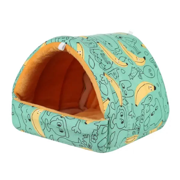 Cute Cartoon Rabbit Squirrel Mini Cage Guinea Pig Nest Small Animal Mice Rat Pet Sleeping Bed Hamster House Winter Warm