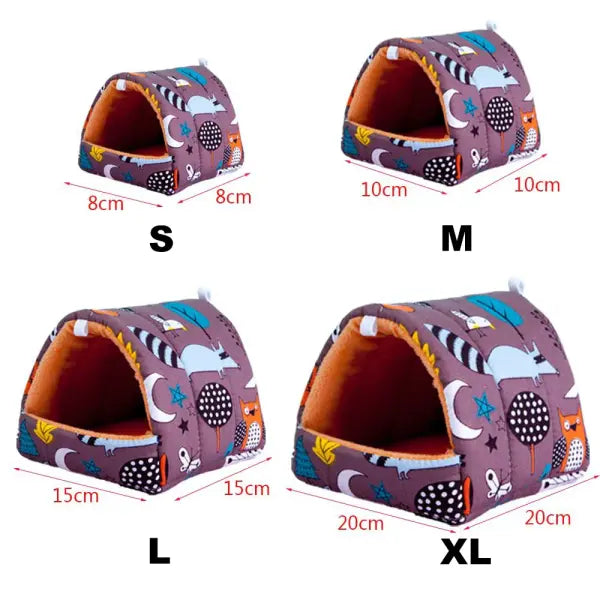 Cute Cartoon Rabbit Squirrel Mini Cage Guinea Pig Nest Small Animal Mice Rat Pet Sleeping Bed Hamster House Winter Warm