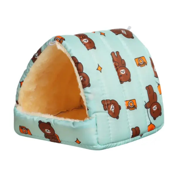 Cute Cartoon Rabbit Squirrel Mini Cage Guinea Pig Nest Small Animal Mice Rat Pet Sleeping Bed Hamster House Winter Warm