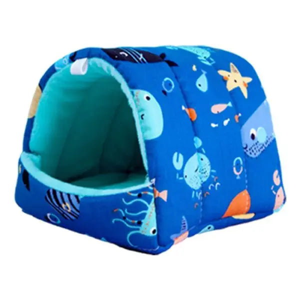 Cute Cartoon Mini Guinea Pig Nest Warm Plush Hamster House & Soft Small Animal Bed - 2 / XL