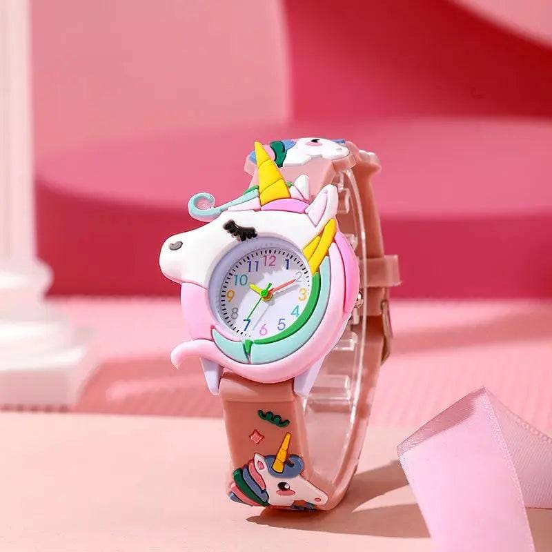 Cute Cartoon Watch - Silicone Kids Wristwatch | Colorful Kids Gift - pink 2