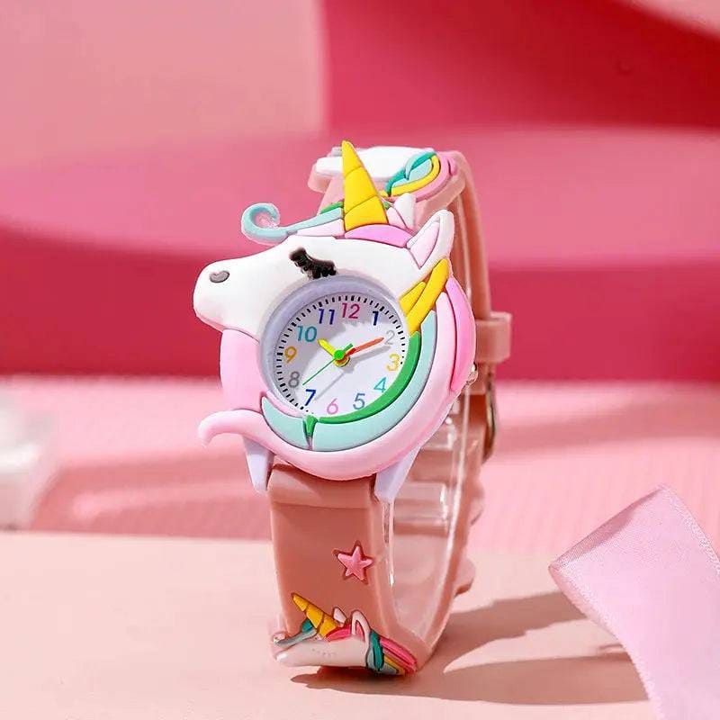 Cute Cartoon Watch - Silicone Kids Wristwatch | Colorful Kids Gift - pink 3