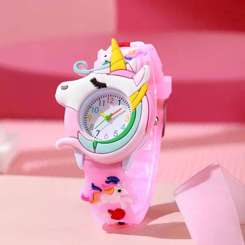 Cute Cartoon Watch - Silicone Kids Wristwatch | Colorful Kids Gift - pink