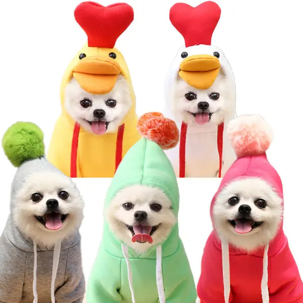 Cute Fruit Dog Clothes For Small Dogs Hoodies Winter Warm Fleece Pet Clothing Puppy Cat Costume Coat For French