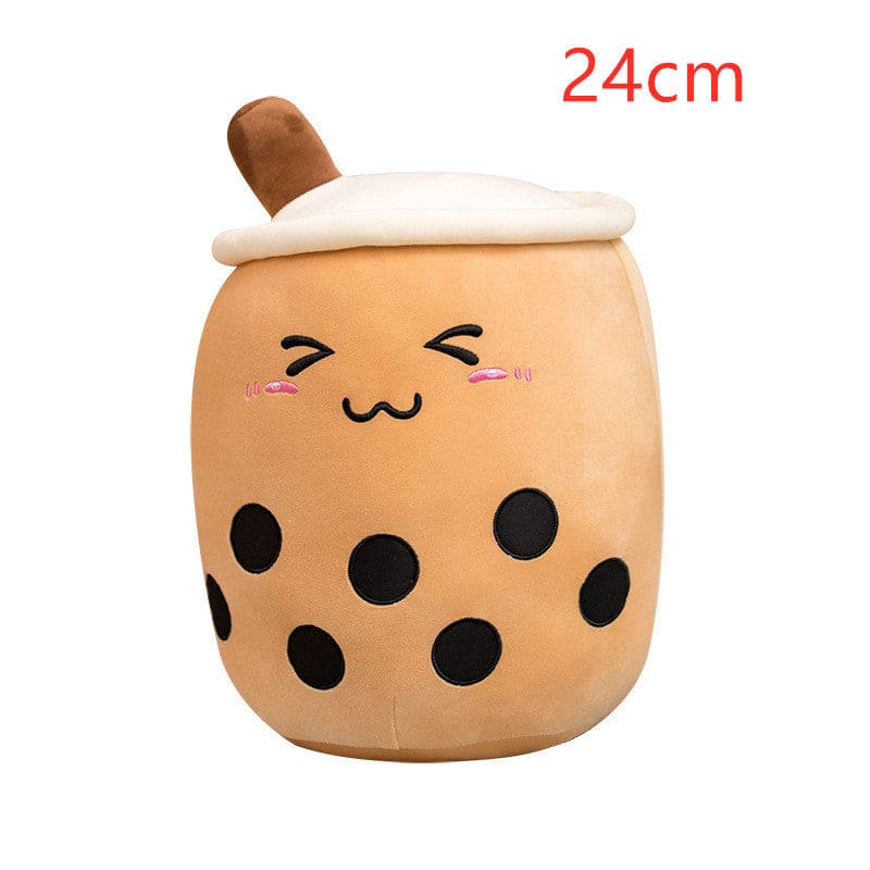 Cute Fruit Drink Plush Strawberry Milk Tea Boba Pillow Toy Cushion Gift - Triangle / 24CM