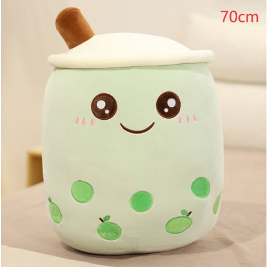 Cute Fruit Drink Plush Strawberry Milk Tea Boba Pillow Toy Cushion Gift - Green / 70CM