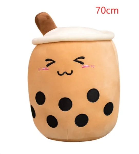 Cute Fruit Drink Plush Strawberry Milk Tea Boba Pillow Toy Cushion Gift - Triangle / 70CM