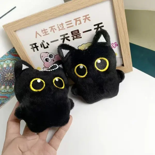 CuteBlack Cat plush toy Doll Small Pendant Cuddly Pillow Cushion Ins Black Cat Plush Toy Doll for Boy Girl Birthday