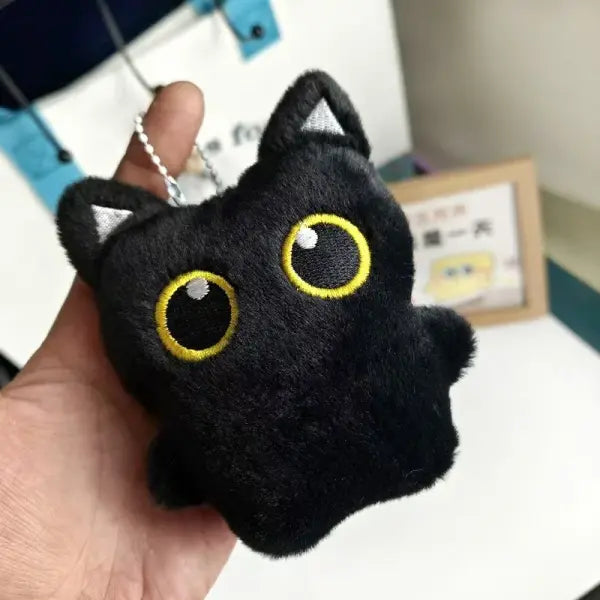 CuteBlack Cat plush toy Doll Small Pendant Cuddly Pillow Cushion Ins Black Cat Plush Toy Doll for Boy Girl Birthday