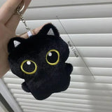 CuteBlack Cat plush toy Doll Small Pendant Cuddly Pillow Cushion Ins Black Cat Plush Toy Doll for Boy Girl Birthday