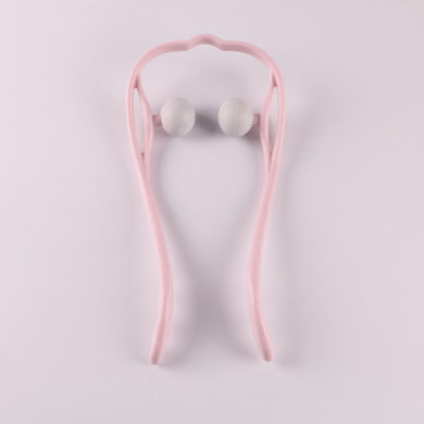 Multifunctional Manual Six-wheel Neck Massager Massage Relieve Roller Massage Tool - Light neck pink
