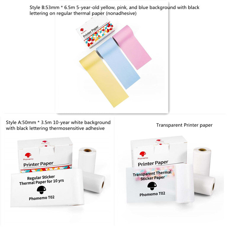 Phomemo T02 Portable Bluetooth Thermal Label Printer - Set / USB