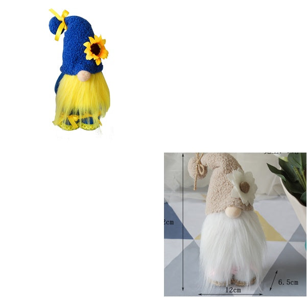 Bee Festival Flower Butterfly Long Legs Faceless Doll - Blue and White - Hair Remover