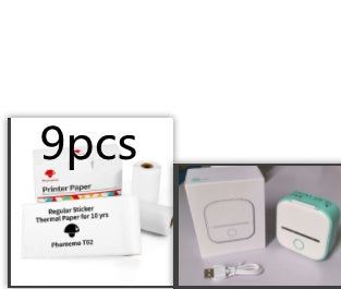 Phomemo T02 Portable Bluetooth Thermal Label Printer - Green Set4 / USB
