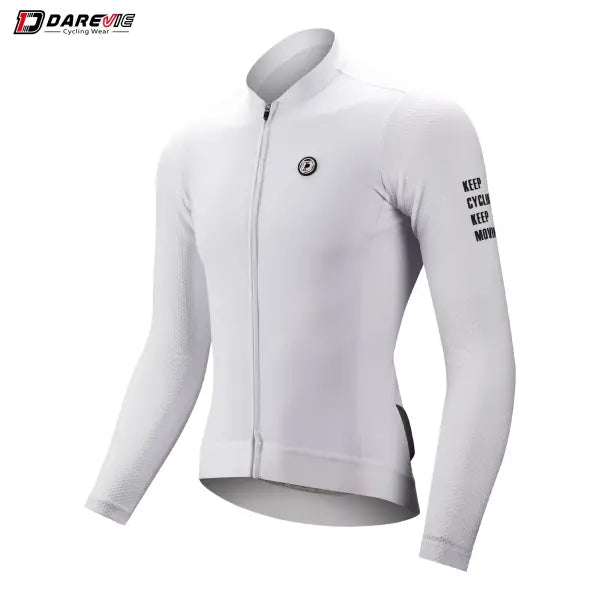 DAREVIE Cycling Jersey Small SPF 50 Training Level Long Sleeve Maillot - DVJ187White / Asian-S