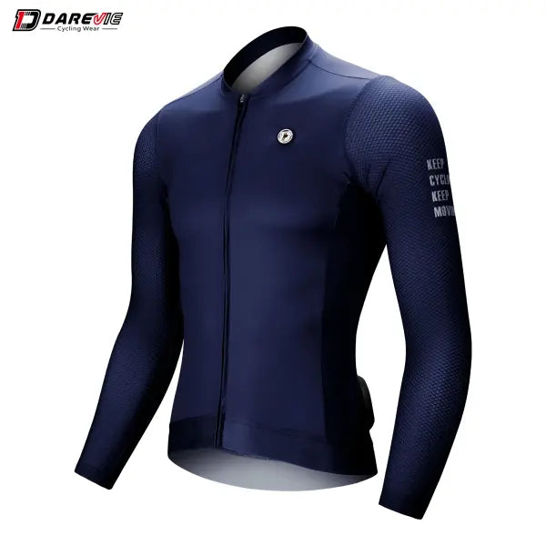 DAREVIE Cycling Jersey Small SPF 50 Training Level Long Sleeve Maillot - DVJ187Blue / Asian-M