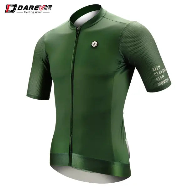 DAREVIE Cycling Jersey Small SPF 50 Training Level Long Sleeve Maillot - DVJ180Green / Asian-S
