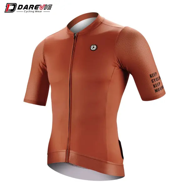 DAREVIE Cycling Jersey Small SPF 50 Training Level Long Sleeve Maillot - DVJ180Orange / Asian-S