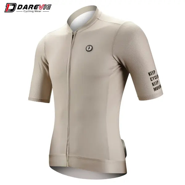 DAREVIE Cycling Jersey Small SPF 50 Training Level Long Sleeve Maillot - DVJ180Milktea / Asian-L
