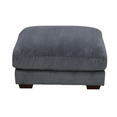 Dark Grey Corduroy 3-Piece Sofa - Double Armrests High-Density Sponge & Solid Wood - United States / stool