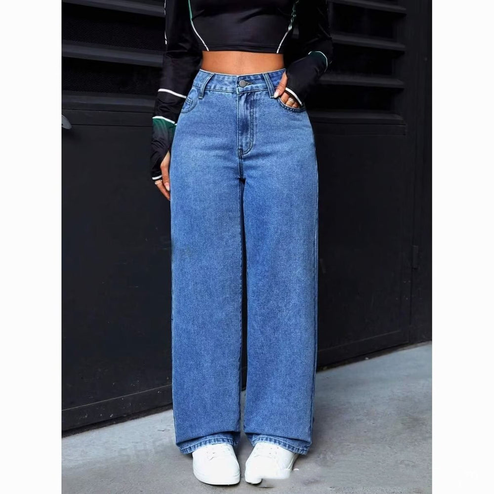 Sweet And Spicy Style High Waist Straight Jeans Women’s Clothing - Blue / 2XL