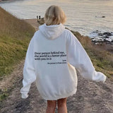 Dear Person Behind Me,the World Is A Better Place,with You In It,love,the Person In Front Of You,Women’s Plush Letter