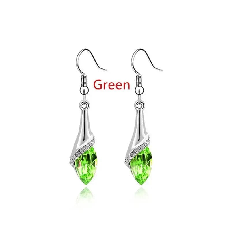 Delysia King Earrings - Trendy Shiny Gemstone Drop Earrings - green