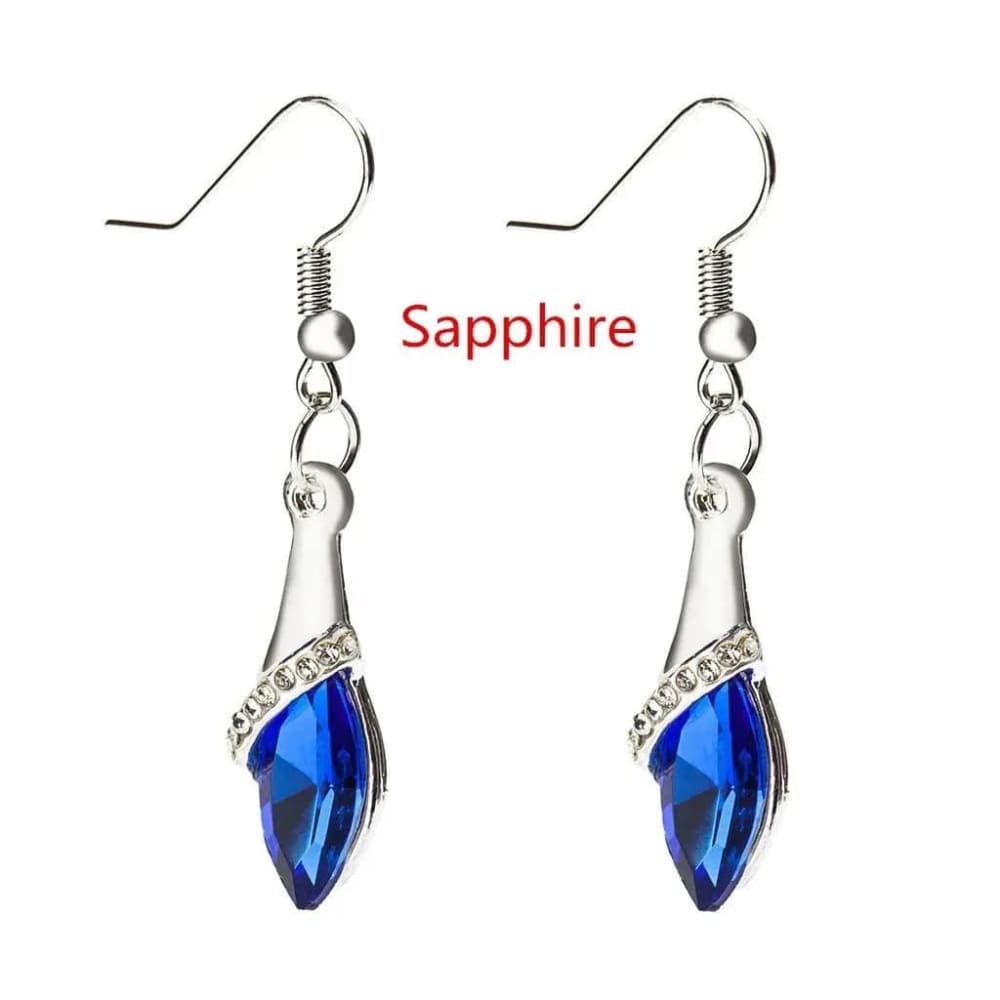 Delysia King Earrings - Trendy Shiny Gemstone Drop Earrings - sapphire