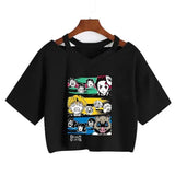 Demon Slayer Nezuko Crop Top T-Shirt for Women – Kimetsu no Yaiba Anime Manga Tee - 32840 / S