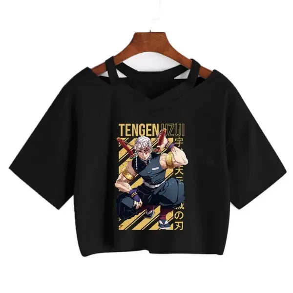 Demon Slayer Nezuko Crop Top T-Shirt for Women – Kimetsu no Yaiba Anime Manga Tee - 2259 / S