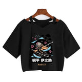 Demon Slayer Nezuko Crop Top T-Shirt for Women – Kimetsu no Yaiba Anime Manga Tee - 40000 / S