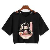 Demon Slayer Nezuko Crop Top T-Shirt for Women – Kimetsu no Yaiba Anime Manga Tee - 2255 / S