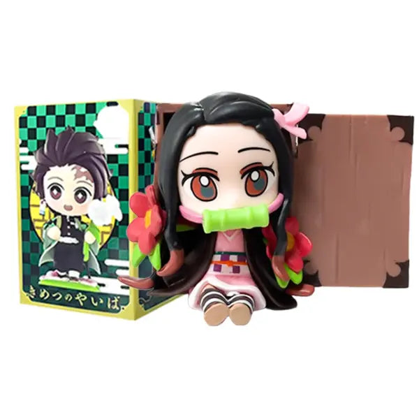 Demon Slayer Tanjiro Kamado Nezuko anime cartoon figure blind box creative personalized statue model ornament surprise