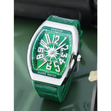 Silicone Strap Quartz Watch with Alloy Case and Luminous Hands