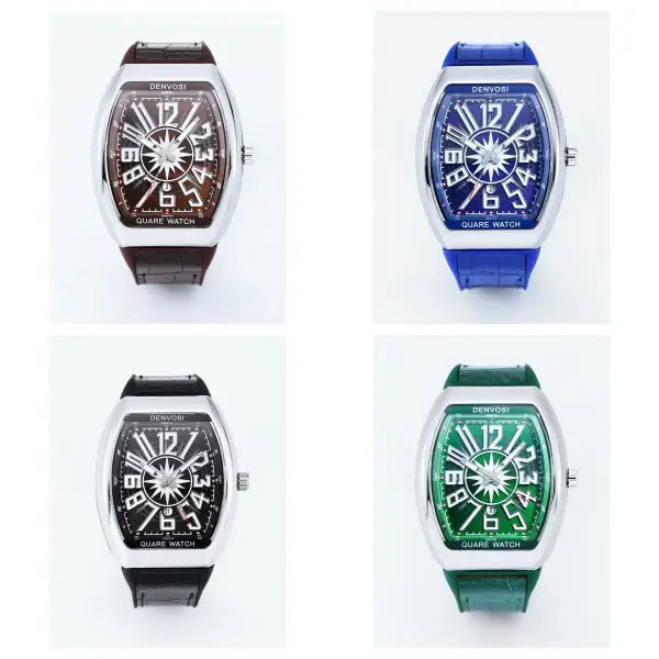 Silicone Strap Quartz Watch with Alloy Case and Luminous Hands