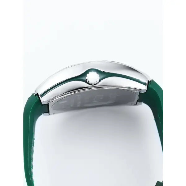 Silicone Strap Quartz Watch with Alloy Case and Luminous Hands