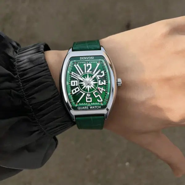 Silicone Strap Quartz Watch with Alloy Case and Luminous Hands
