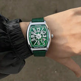 Silicone Strap Quartz Watch with Alloy Case and Luminous Hands