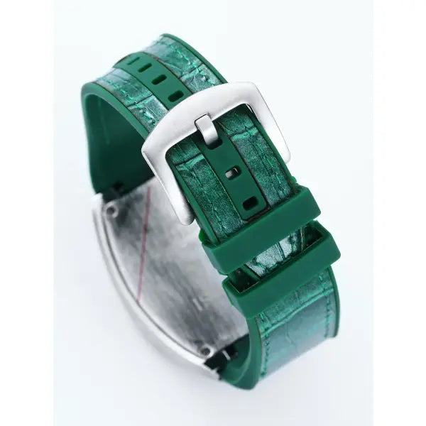 Silicone Strap Quartz Watch with Alloy Case and Luminous Hands