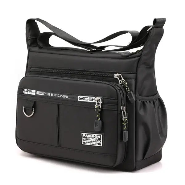 Oxford Shoulder Bag Large Capacity Unisex Casual Messenger Bag - Black / China Mainland