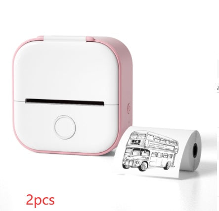 Phomemo T02 Portable Bluetooth Thermal Label Printer - Pink 2pcs / USB