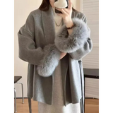 Women’s Cashmere Wool Blend Lace-Up Coat – Autumn Winter Fashion Jacket