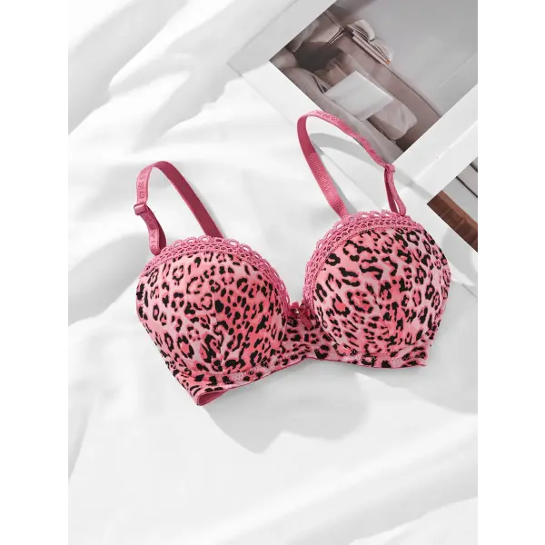Diana Rose Leopard print Push Up Bra For Women With steel ring B Cup Bra Lady’s Underwear High Quality
