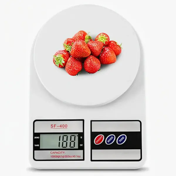 Digital Kitchen Scale (22lb/10kg): Stainless Steel Food Scale for Baking & Meal Prep - white