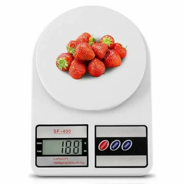 Digital Kitchen Scale (22lb/10kg): Stainless Steel Food Scale for Baking & Meal Prep - white