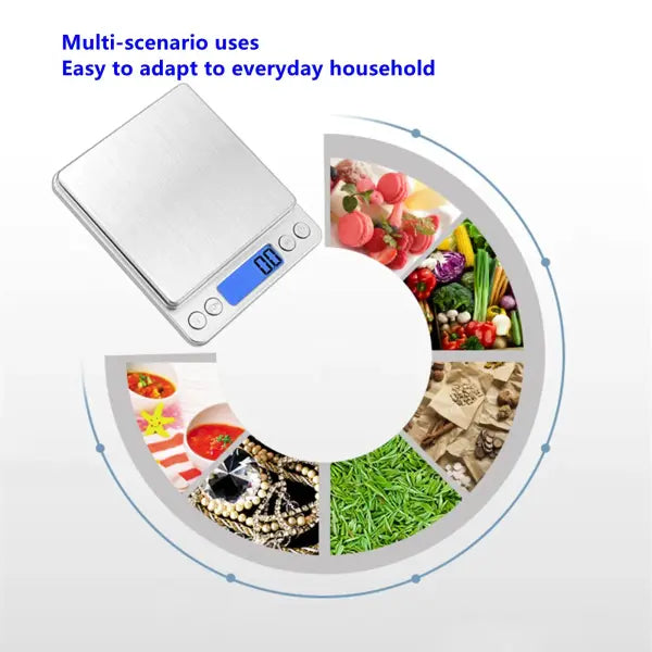 Digital Kitchen Scale 3000g/ 0.1g Small Jewelry Scale Food Scales Digital Weight Gram and Oz Digital Gram Scale
