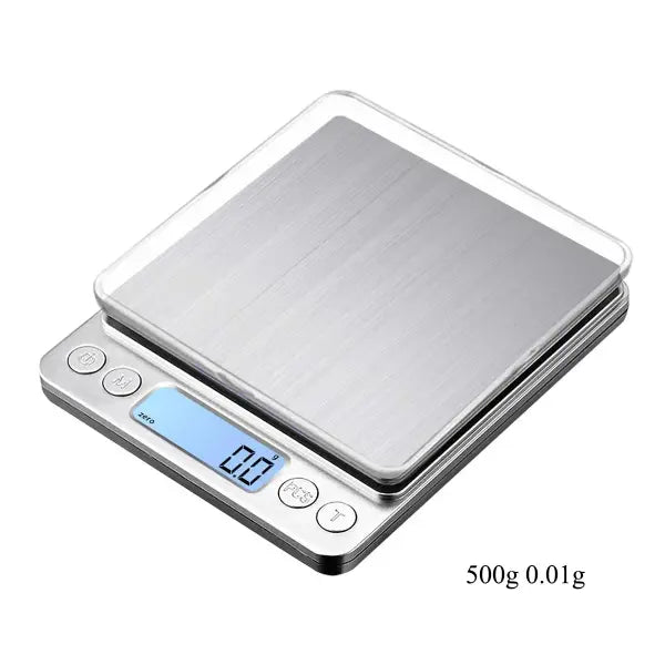 Digital Kitchen & Jewelry Scale: 3000g/0.1g High Precision Gram Scale with LCD & Tare - 500g 0.01g